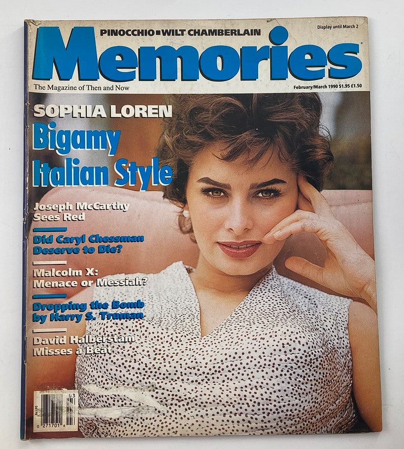 Memories Magazine February 1990 Vol 3 #1 Sophia Loren Bigamy Italian Style