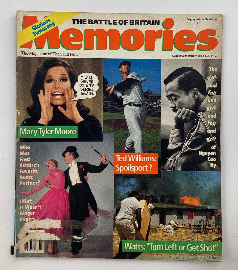 VTG Memories Magazine August 1990 Vol 3 #4 Mary Tyler Moore, Ted Williams