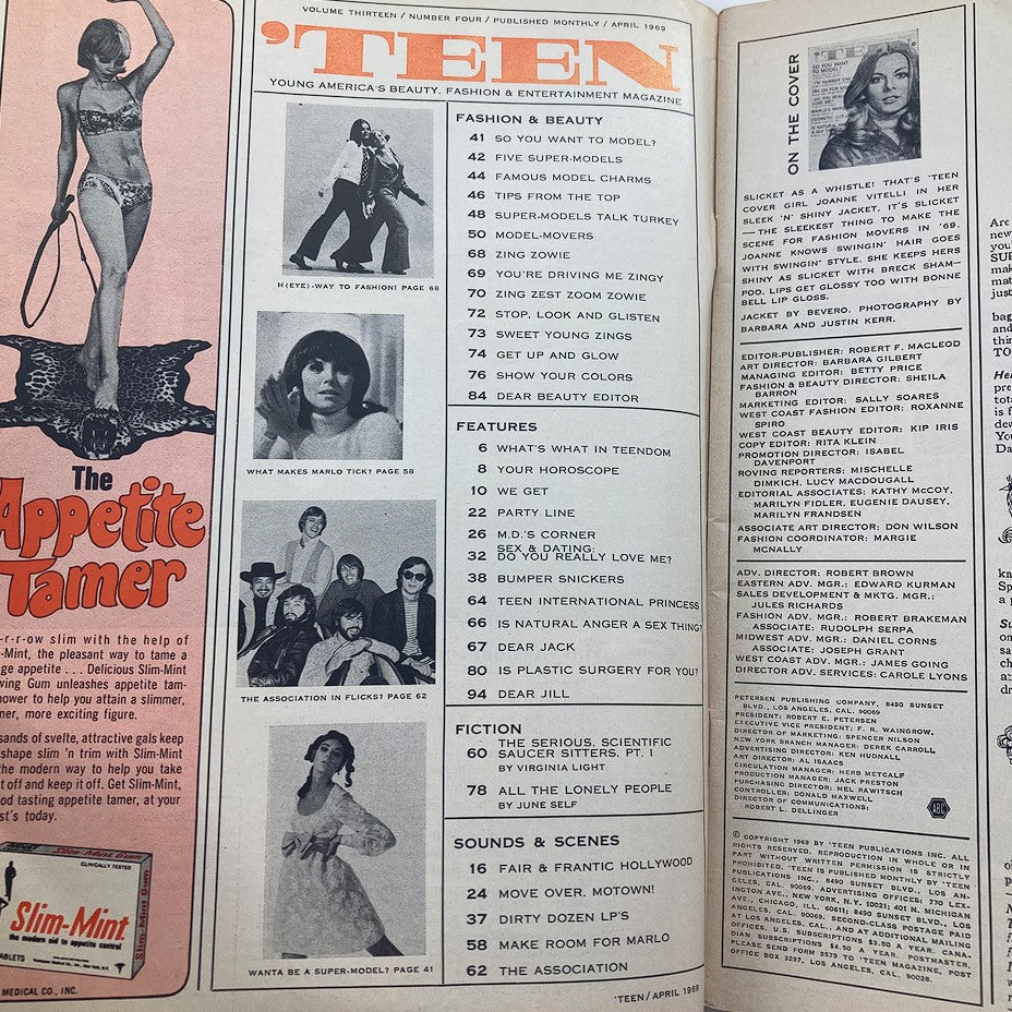 VTG Teen Magazine April 1969 Vol 13 #4 Cover Girl Joanne Vitelli