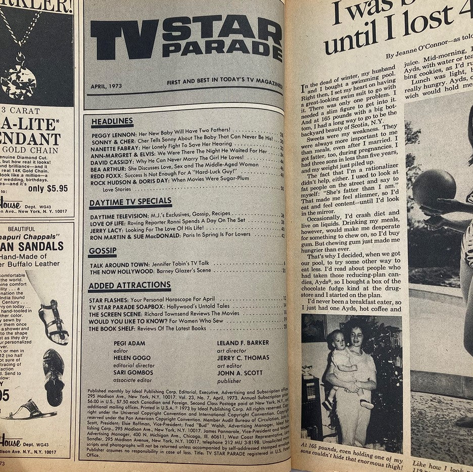 VTG TV Star Parade Magazine April 1973 Cher, Sonny Bono and The Kid No Label