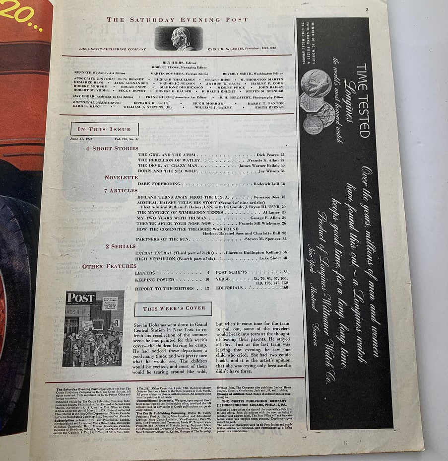 The Saturday Evening Post June 21 1947 Ireland Turns Away from the U.S.A.