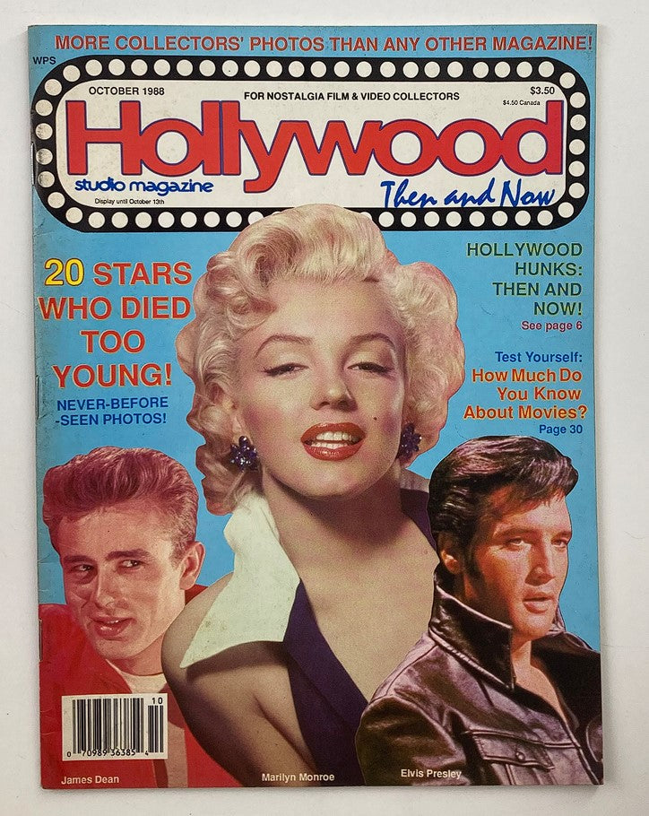 VTG Hollywood Studio Magazine October 1988 Marilyn Monroe, Elvis Presley