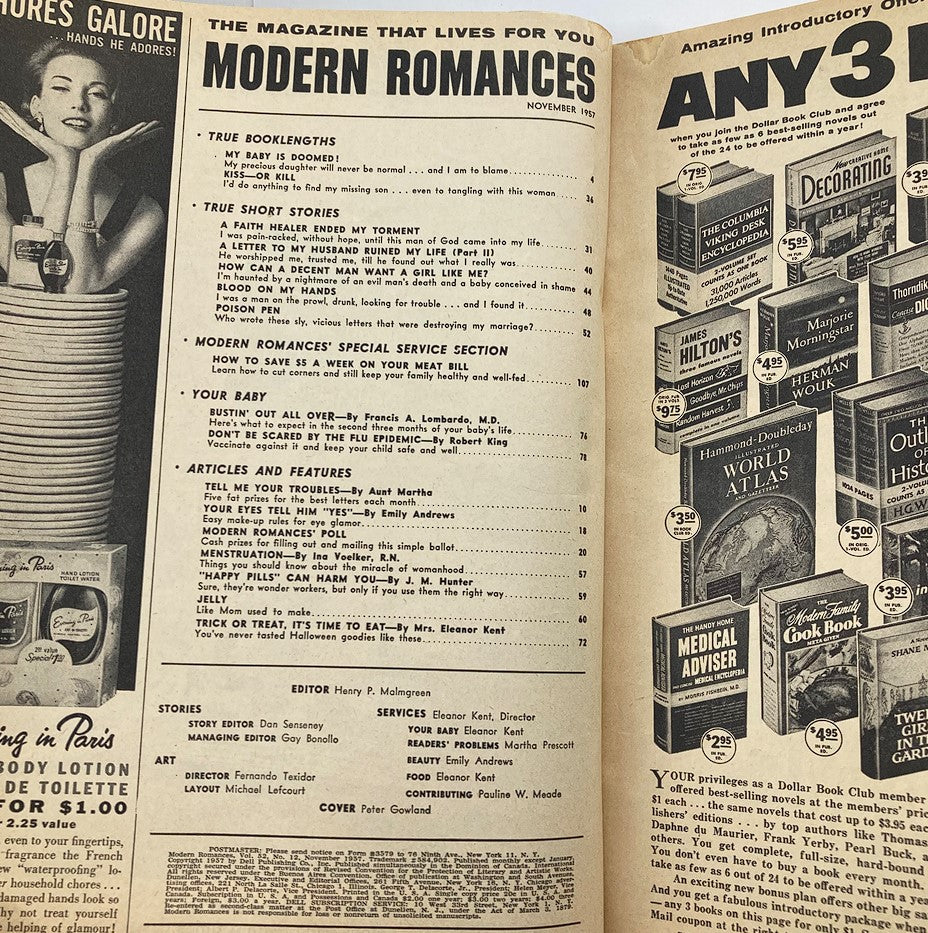 VTG Modern Romances Magazine November 1957 My Life Ended at 15 No Label