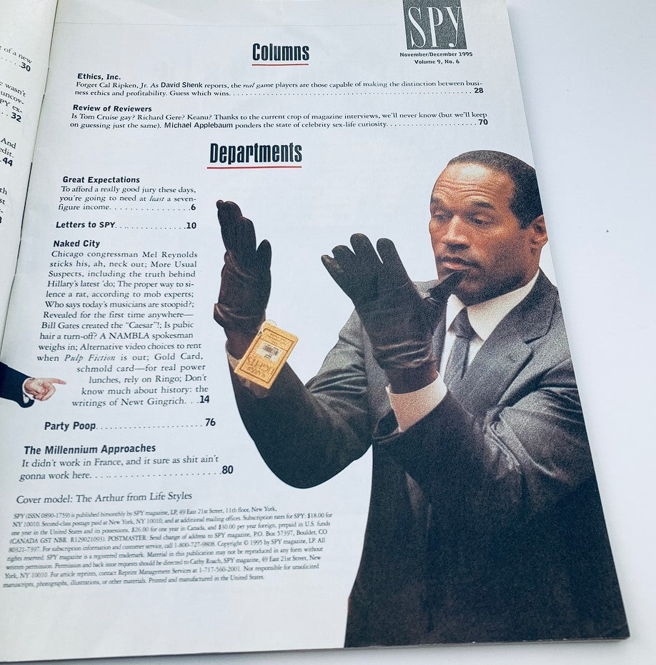 Spy Magazine November 1995 Vol 9 #6 O. J. Simpson By George, He's Guilty