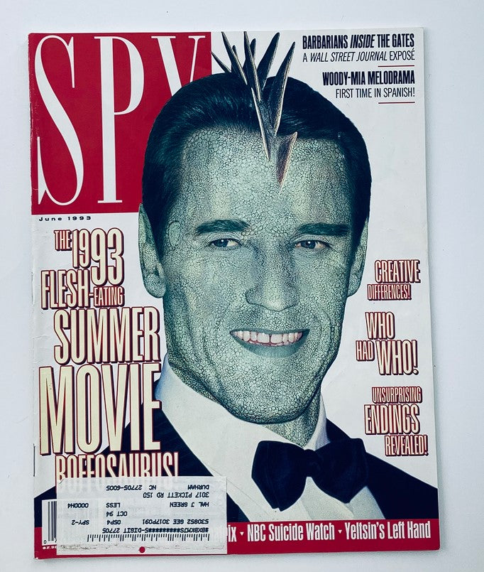 Spy Magazine June 1993 Arnold Schwarzenegger, Woody Allen and Mia Farrow