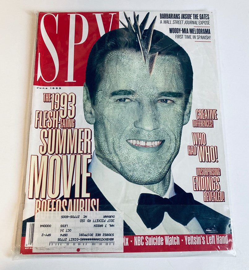 Spy Magazine June 1993 Arnold Schwarzenegger, Woody Allen and Mia Farrow