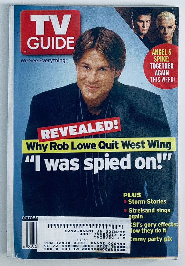 TV Guide Magazine October 11 2003 Rob Lowe, David Boreanaz NY Metro Ed.