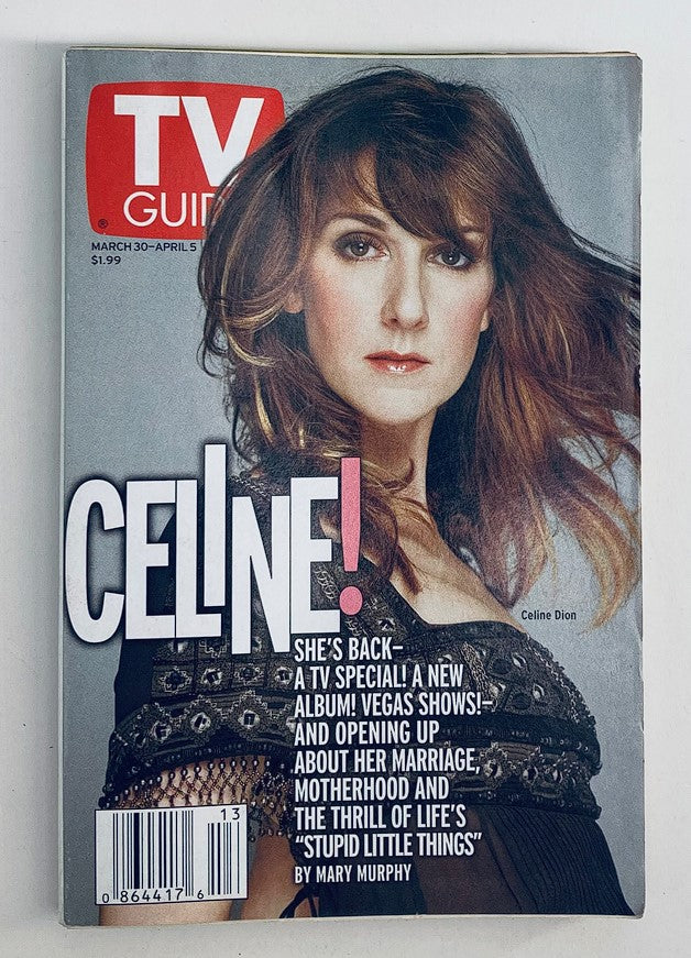 TV Guide Magazine March 30 2002 Celine Dion She's Back NY Metro Ed.