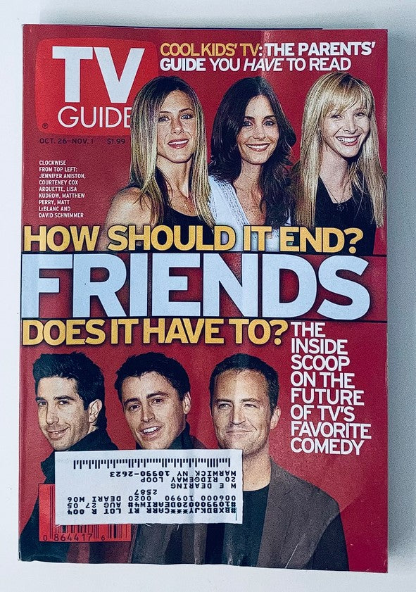 TV Guide Magazine October 26 2002 Jennifer Aniston, Courteney Cox NY Metro Ed.