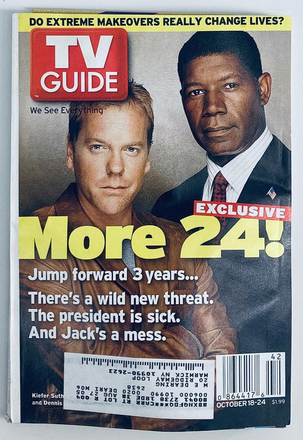 TV Guide Magazine October 18 2003 Dennis Haysbert Kiefer Sutherland NY Metro Ed.