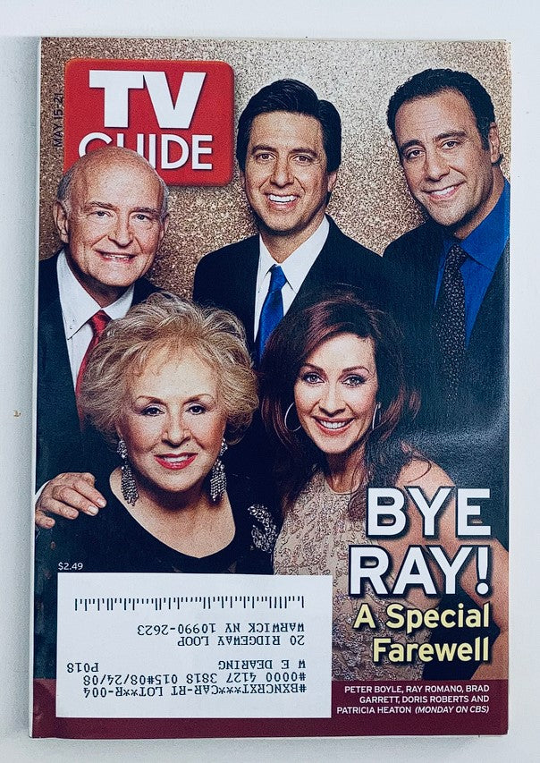 TV Guide Magazine May 15 2005 featuring Peter Boyle, Patricia Heaton, and cast members in a special farewell tribute. This vintage magazine cover captures the essence of early 2000s television.