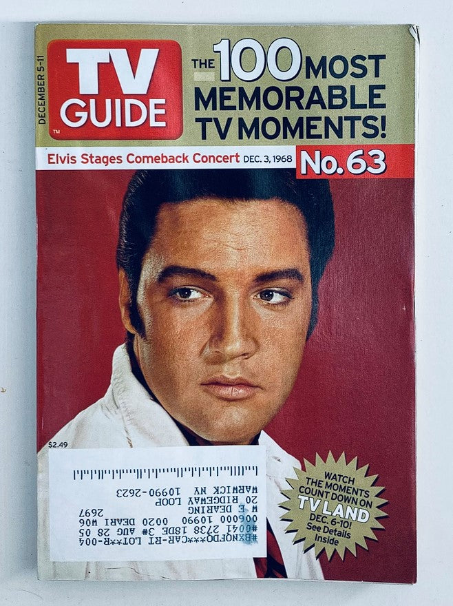 TV Guide Magazine December 5 2004 Elvis Presley Comeback Concert NY Metro Ed.