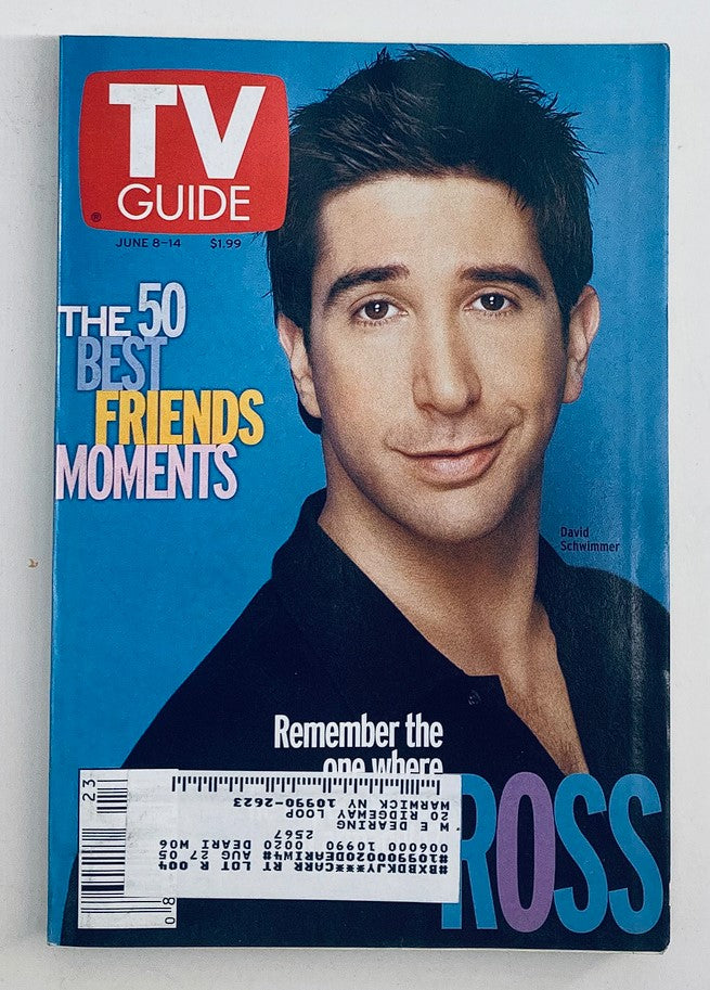 TV Guide Magazine June 8 2002 Friends Moments David Schwimmer NY Metro Ed.