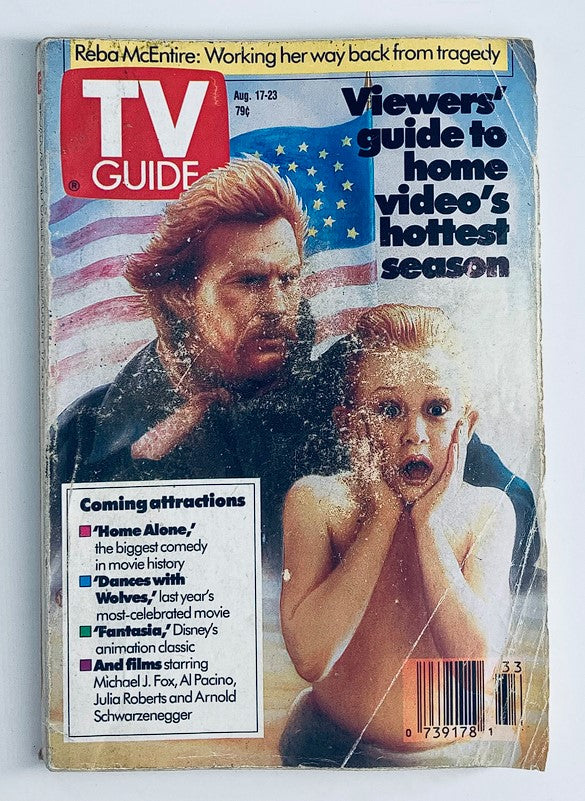 TV Guide Magazine August 17 1991 Kevin Costner, Macaulay Culkin Albany Ed.