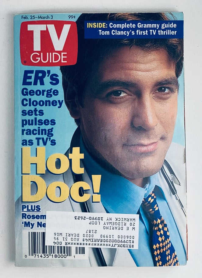 TV Guide Magazine February 25 1995 George Clooney Hot Doc NY Metro Ed.