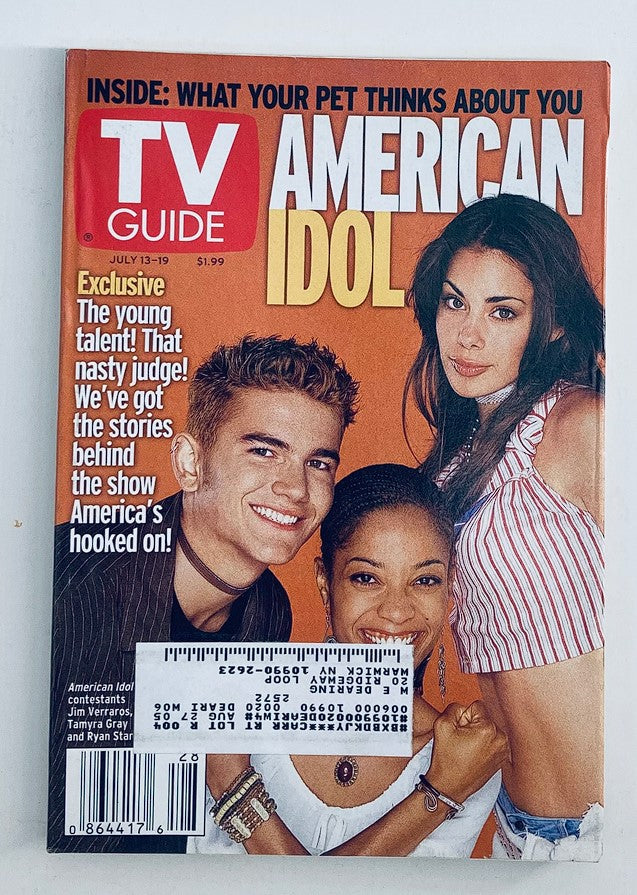 TV Guide Magazine July 13 2002 Tamyra Gray, Jim Verraros Ryan Starr NY Metro Ed.