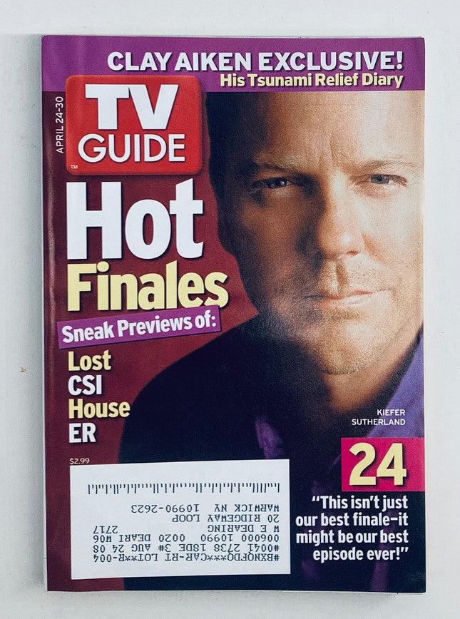 TV Guide Magazine April 24 2005 Kiefer Sutherland 24 Finale NY Metro Ed.