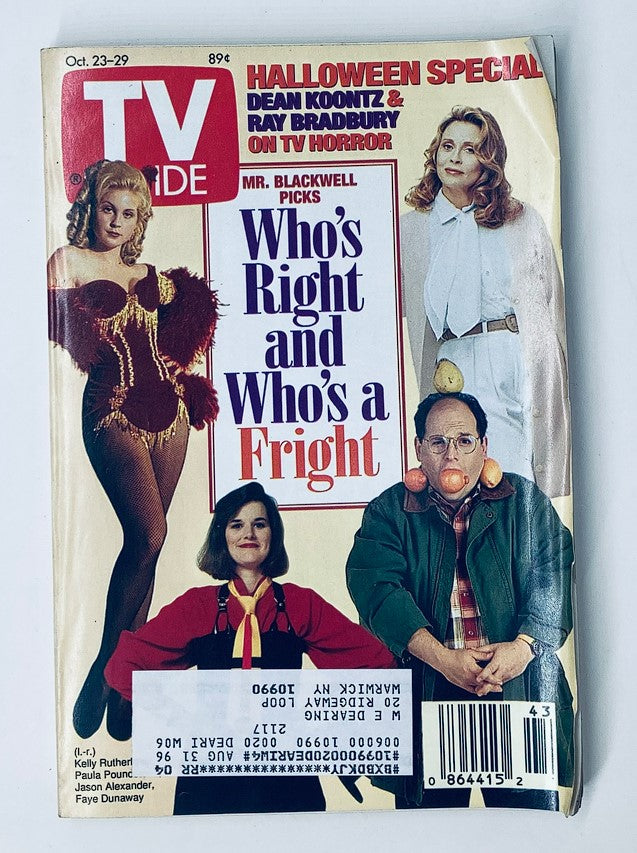 TV Guide Magazine October 23 1993 Jason Alexander, Faye Dunaway NY Metro Ed.