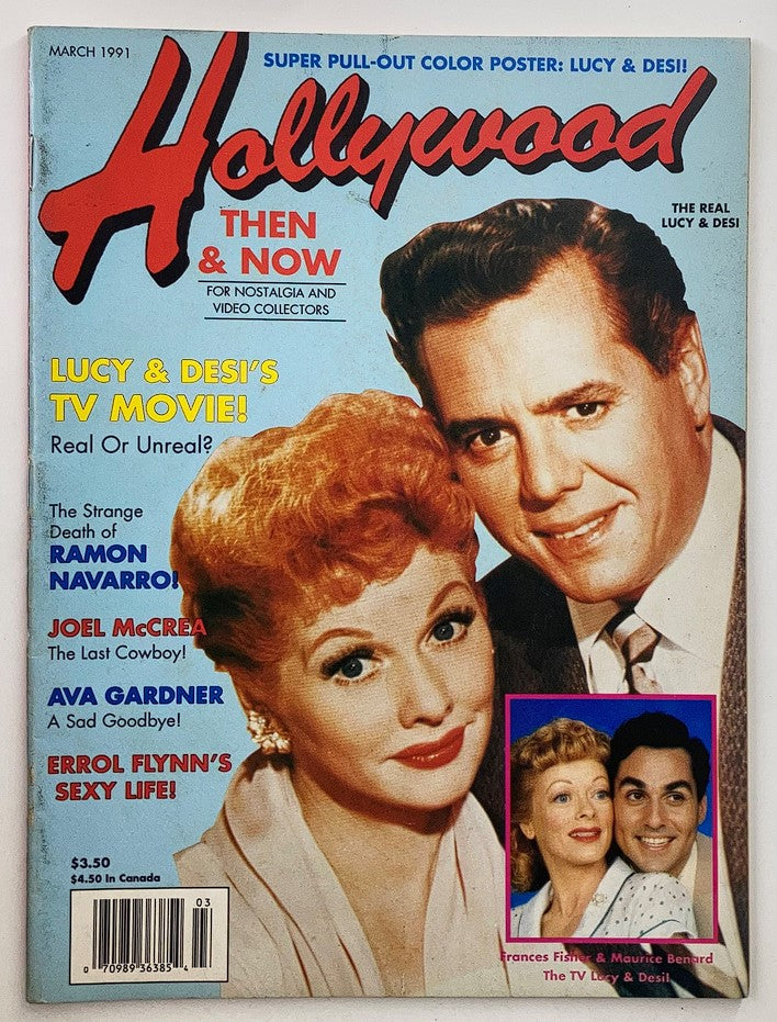 Hollywood Magazine Then & Now March 1991 Lucille Ball and Desi Arnaz w Poster