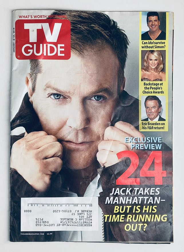 TV Guide Magazine January 18 2010 Vol. 58 #3 Issue #2974 Kiefer Sutherland