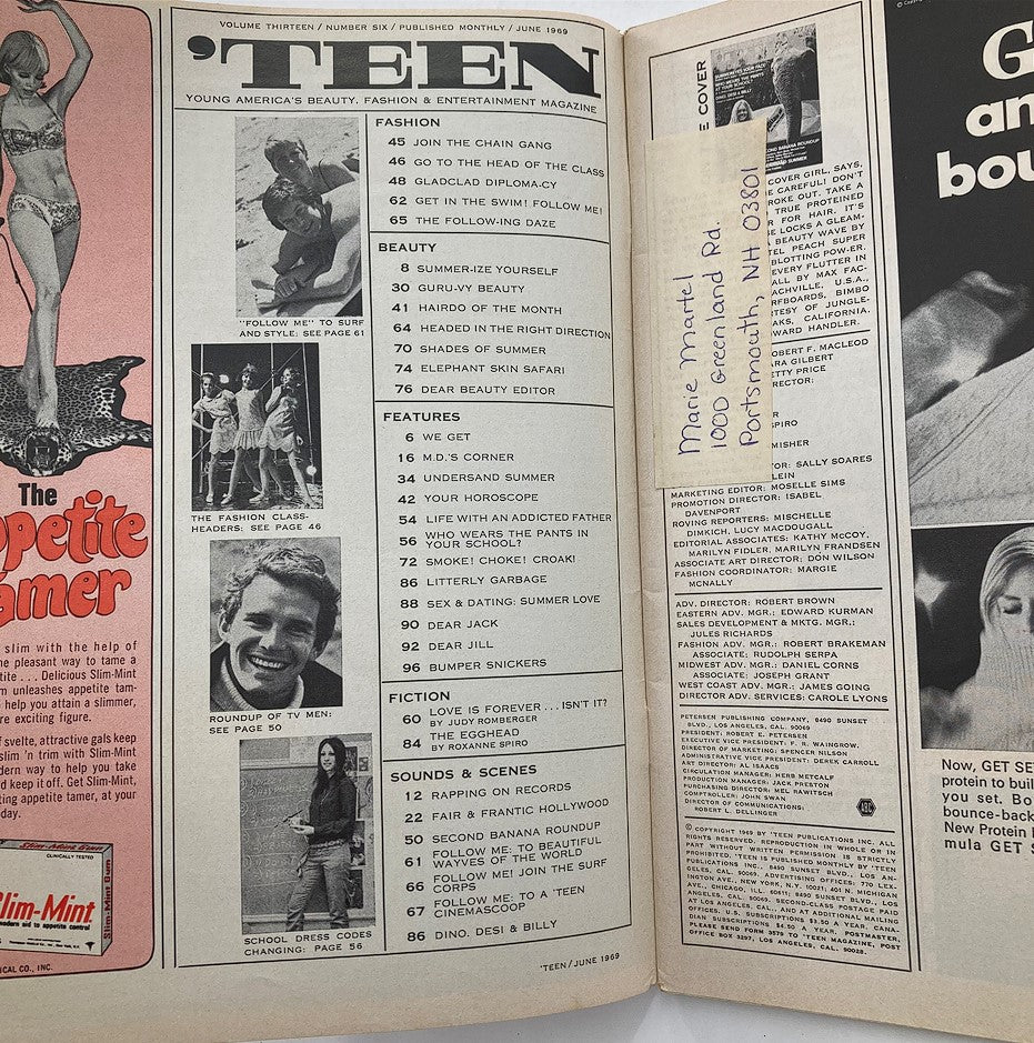 VTG 'Teen Magazine June 1969 Vol 13 #6 Dino, Desoi and Billy = Success