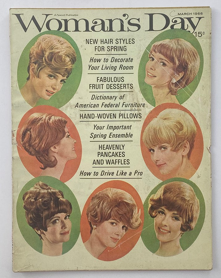 VTG Woman's Day Magazine March 1966 New Hair Styles for Spring No Label