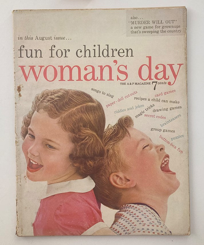 VTG Woman's Day Magazine August 1954 It's A Lovely Rainy Day No Label