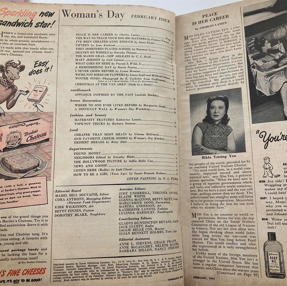 VTG Woman's Day Magazine February 1947 Christmas at the Van Arks' No Label