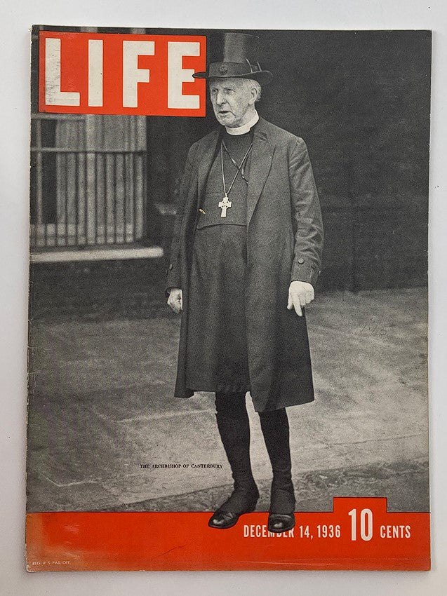 VTG Life Magazine December 14 1936 The Archbishop of Canterbury No Label