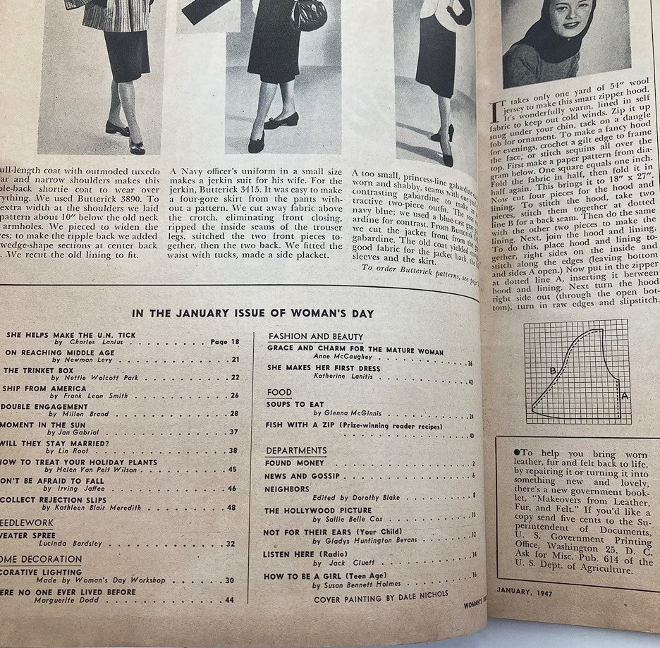 VTG Woman's Day Magazine January 1947 Where No One Ever Lived Before No Label