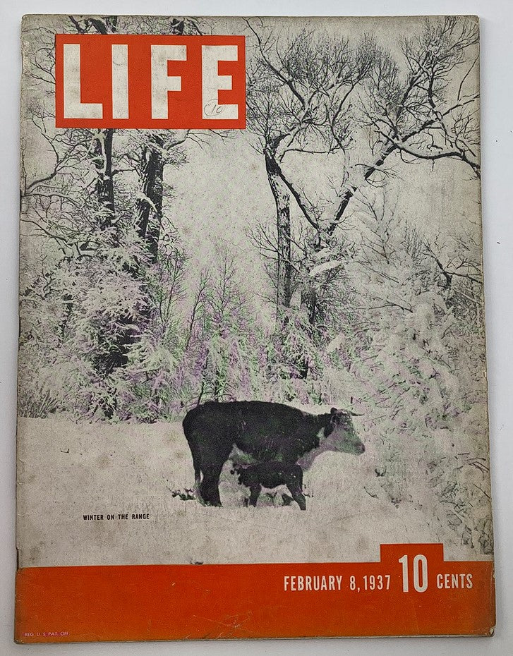 VTG Life Magazine February 8 1937 Photograph of Winter on the Range