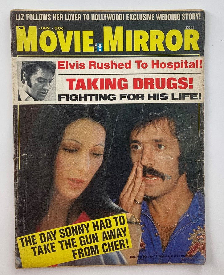 VTG Movie Mirror Magazine January 1974 Sonny & Cher and Elvis Presley No Label