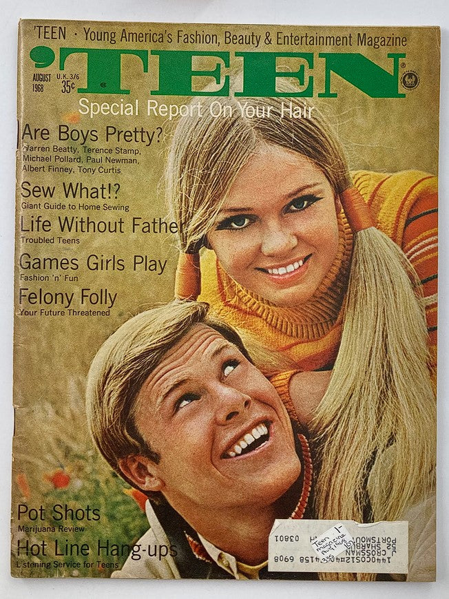 VTG 'Teen Magazine August 1968 Vol 12 #8 Steve Barna and Kathy Fuller