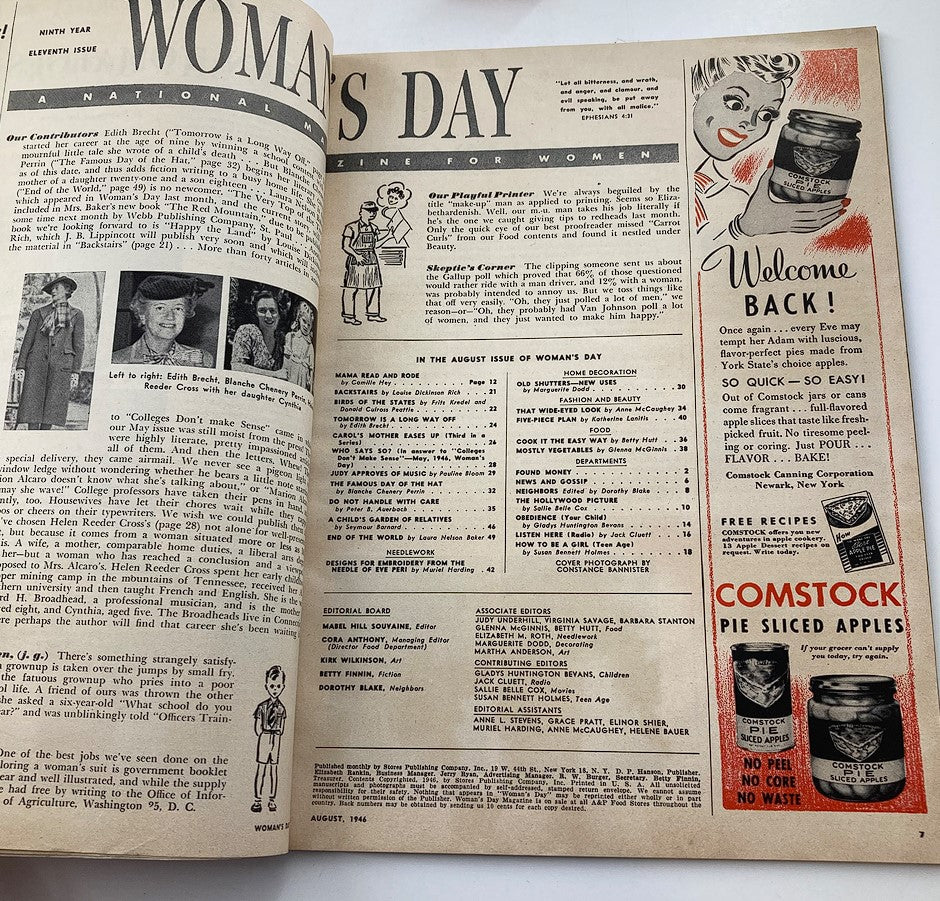 VTG Woman's Day Magazine August 1946 Tomorrow Is A Long Way Off No Label