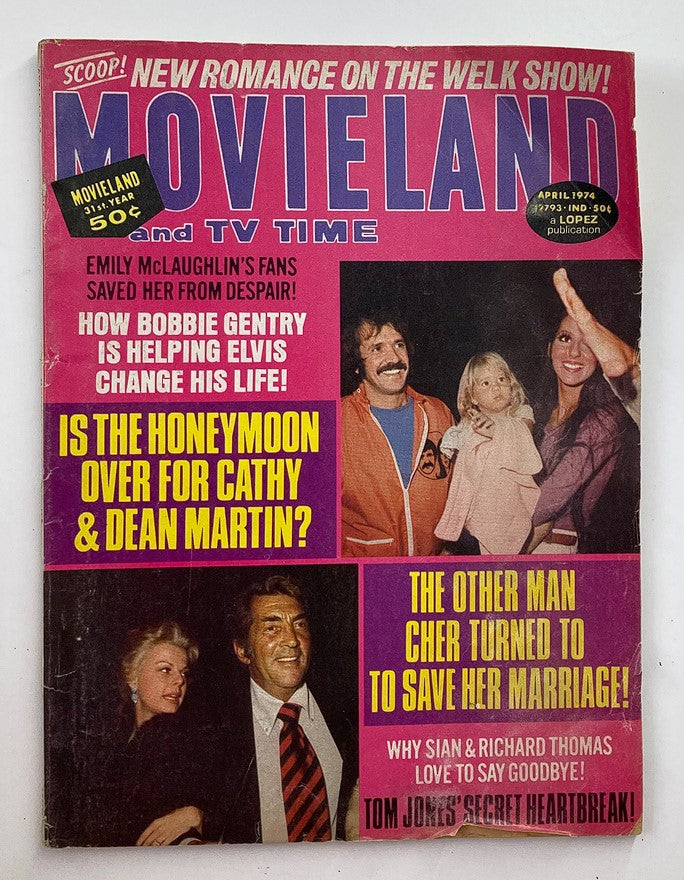 VTG Movieland and TV Time Magazine April 1974 Vol 31 #11 Cher & Bono No Label