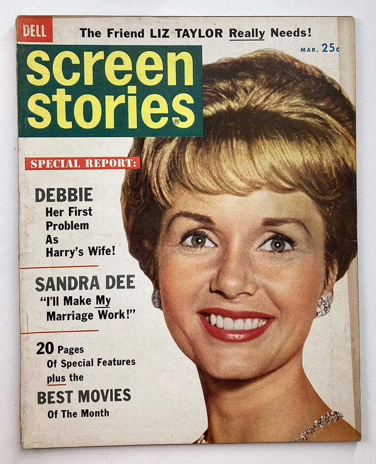 VTG Screen Stories Magazine March 1961 Debbie Reynolds, Sandra Dee No Label