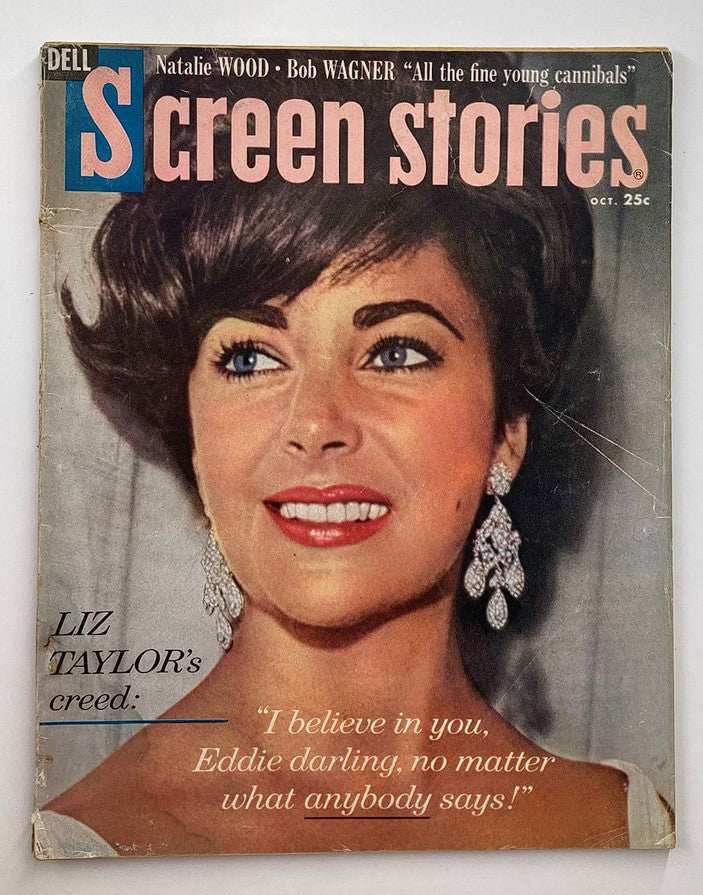 VTG Screen Stories Magazine October 1960 Elizabeth Taylor's Creed No Label