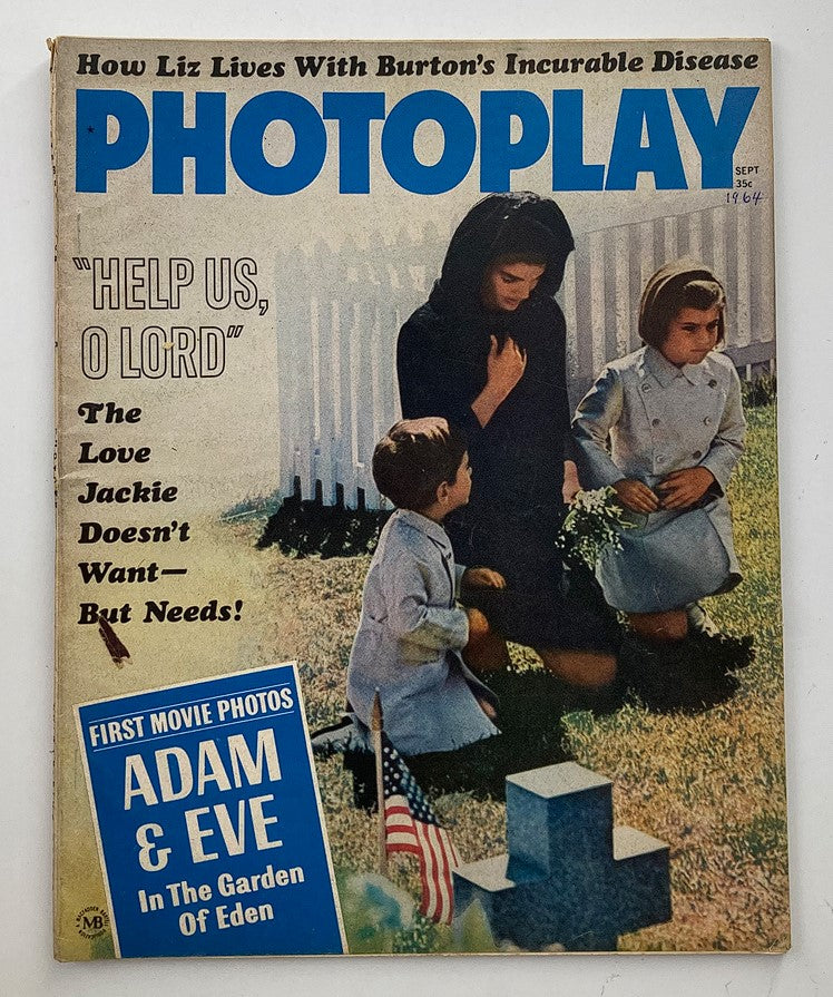 VTG Photoplay Magazine September 1964 Jackie Kennedy, Elizabeth Taylor No Label