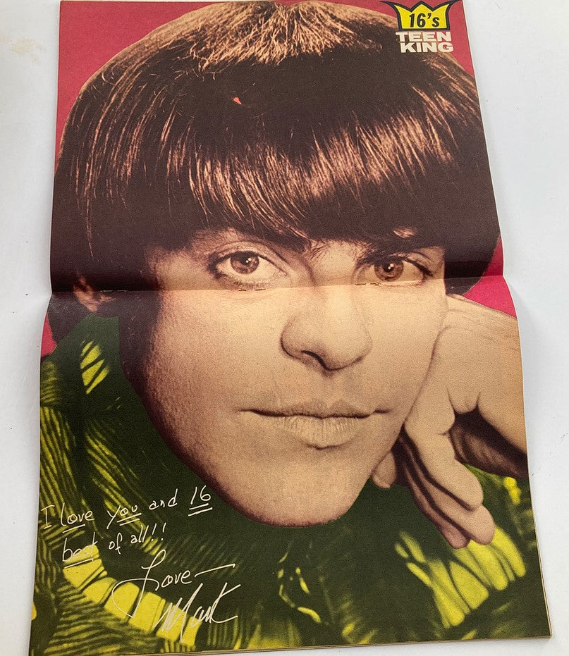 VTG 16 Magazine March 1968 Vol 9 #10 Sajid Khan, The Beatles w Poster No Label