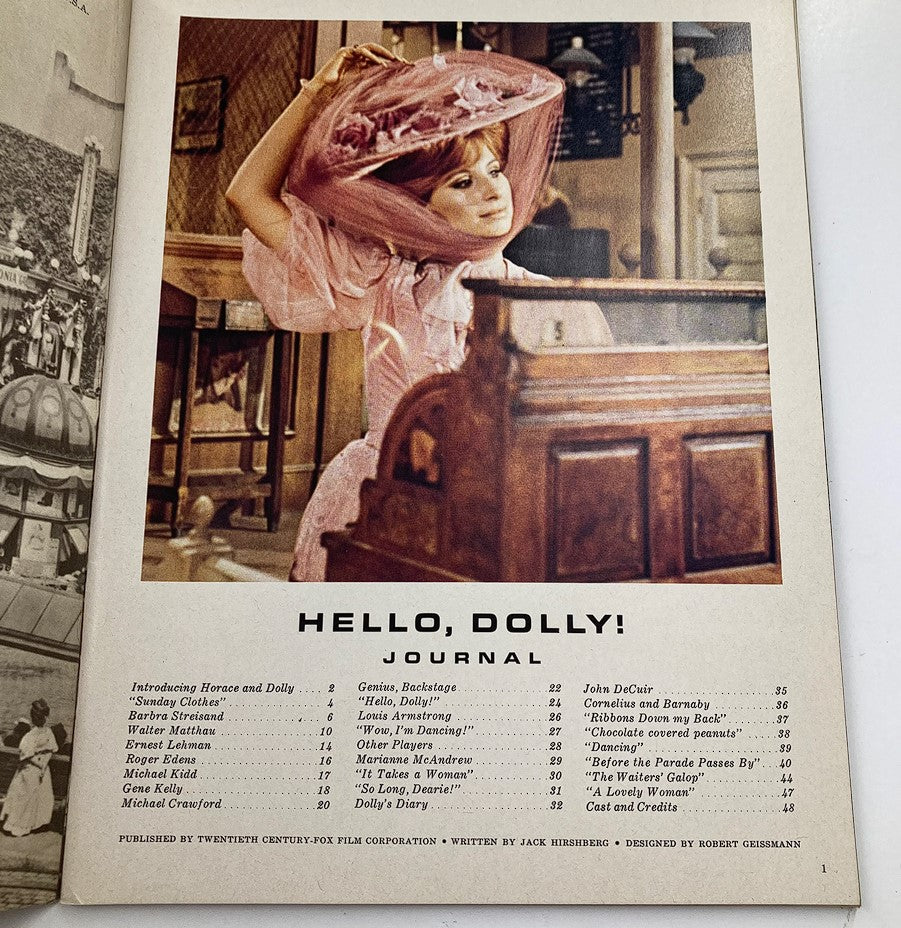 1970 Hello Dolly Souvenir Program Book Barbra Streisand & Walter Matthau