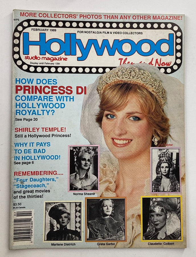 VTG Hollywood Studio Magazine Then & Now February 1989 Princess Diana w Poster