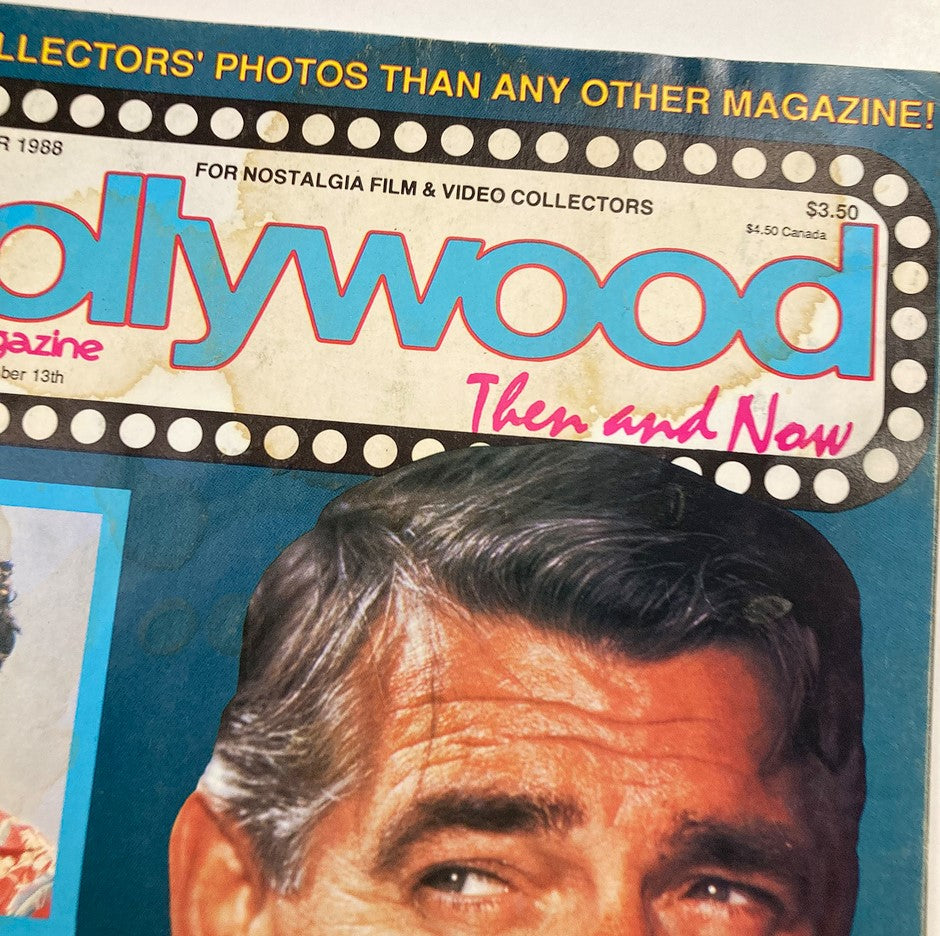 Close-up of the VTG Hollywood Studio Magazine Then & Now September 1988 cover, highlighting the vintage design and nostalgic elements associated with classic cinema.