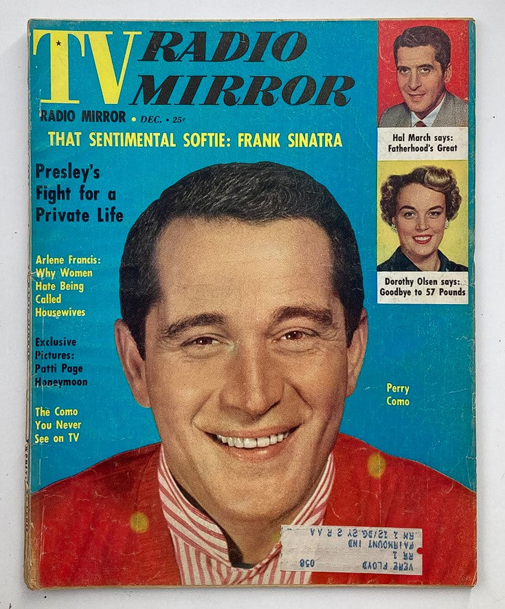 VTG TV Radio Mirror Magazine December 1957 Vol 49 #1 Perry Como, Frank Sinatra