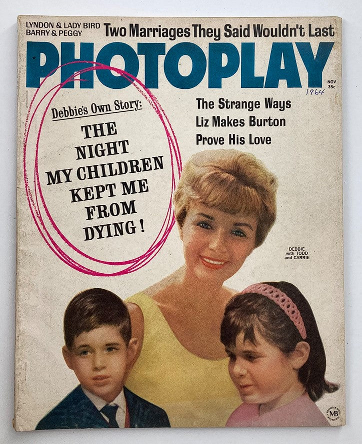 VTG Photoplay Magazine November 1964 Debbie with Todd and Carrie No Label