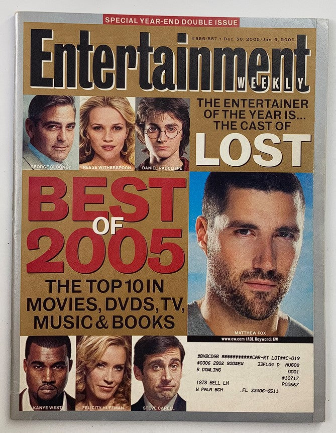 Entertainment Weekly Magazine December 30 2005 Matthew Fox, George Clooney