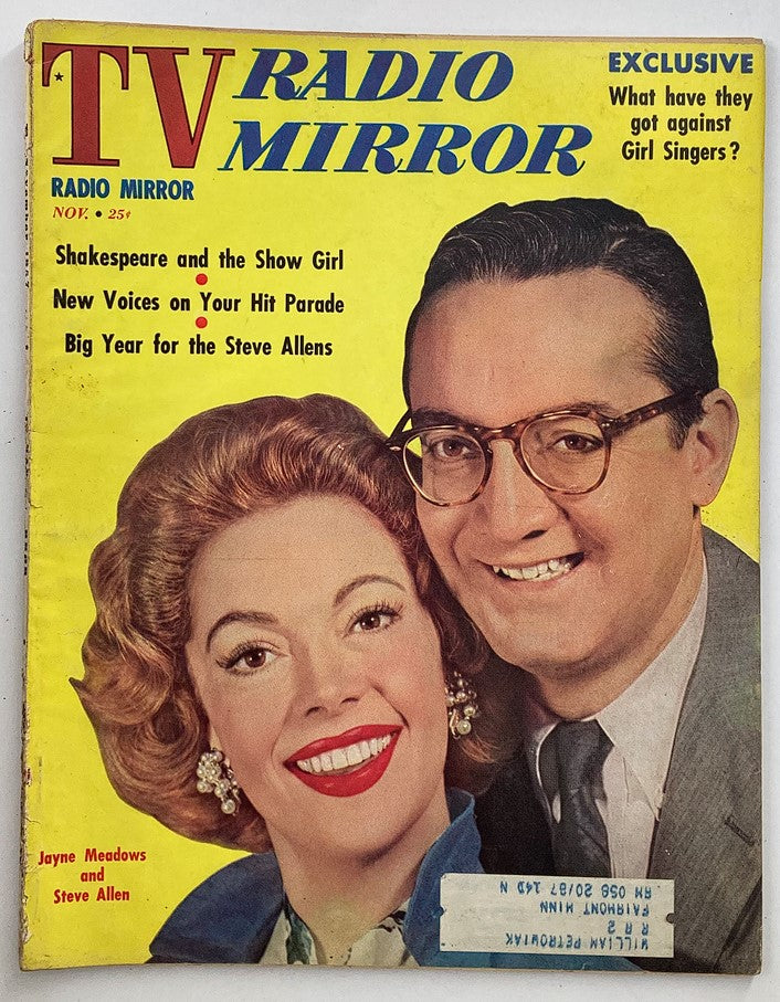 VTG TV Radio Mirror Magazine November 1957 Vol 48 #6 Steve Allen & Jayne Meadows