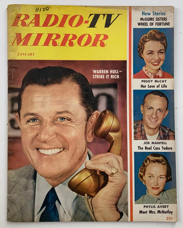 VTG Radio-TV Mirror Magazine January 1954 Vol 41 #2 Warren Hull No Label