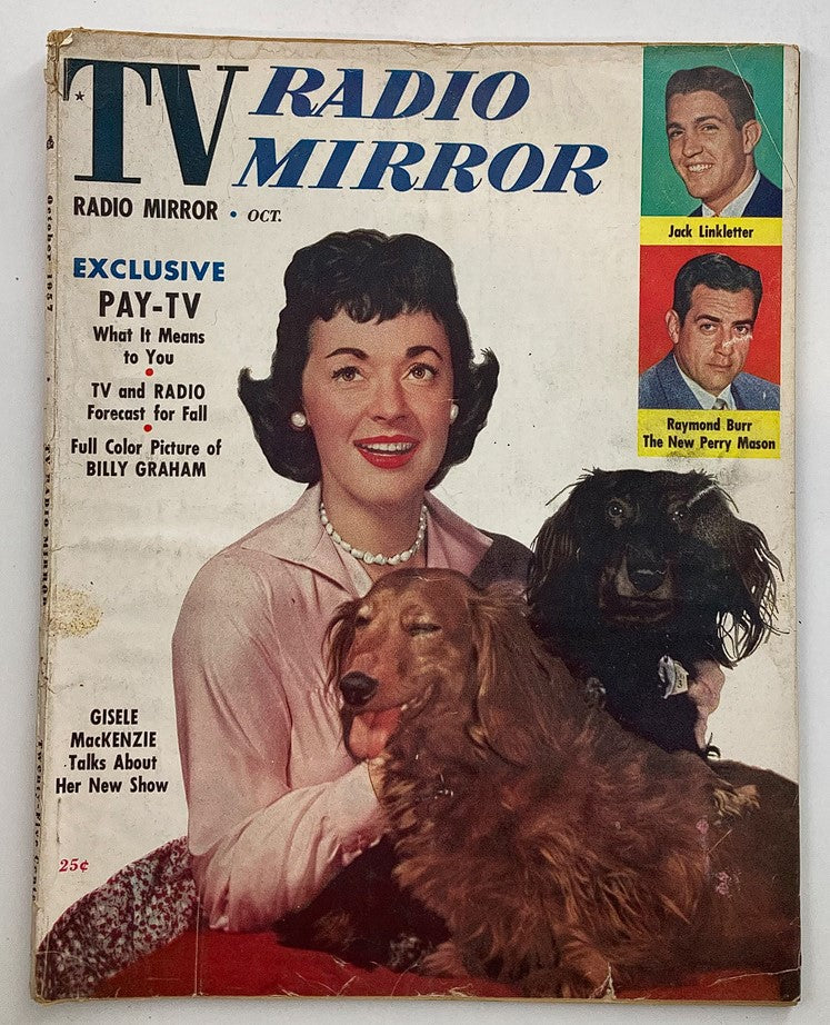 VTG TV Radio Mirror Magazine October 1957 Gisele MacKenzie Raymond Burr No Label