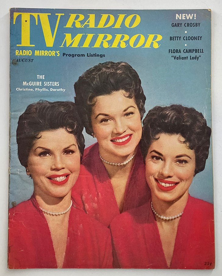 VTG TV Radio Mirror Magazine August 1955 Vol 44 #3 The McGuire Sisters No Label