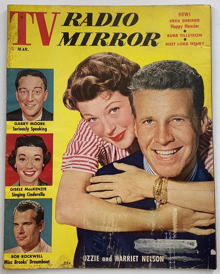 VTG TV Radio Mirror Magazine March 1955 Ozzie and Harriet Nelson, Gary Moore